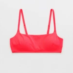 Aerie Shine Pique Straight Scoop Bikini Top